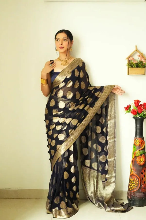 Black Special Lilan Soft Cotton Fabric Saree for Women