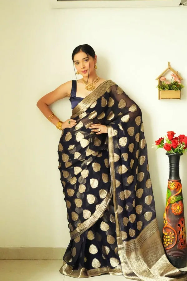 Black Special Lilan Soft Cotton Fabric Saree for Women