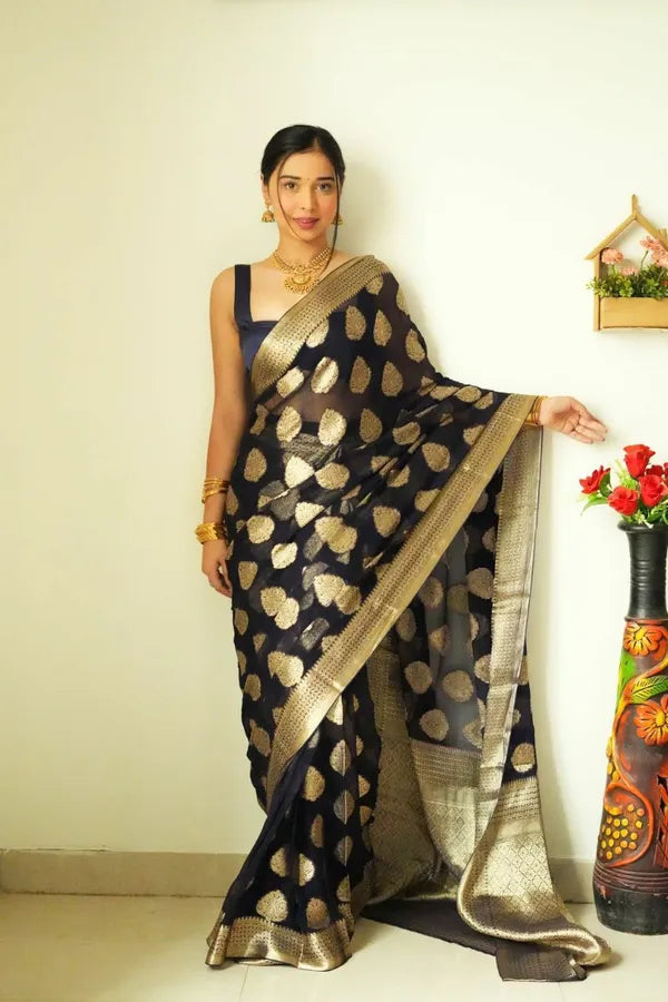 Black Special Lilan Soft Cotton Fabric Saree for Women