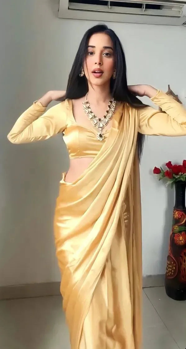 Gold Premium 1 Minute Saree for Women