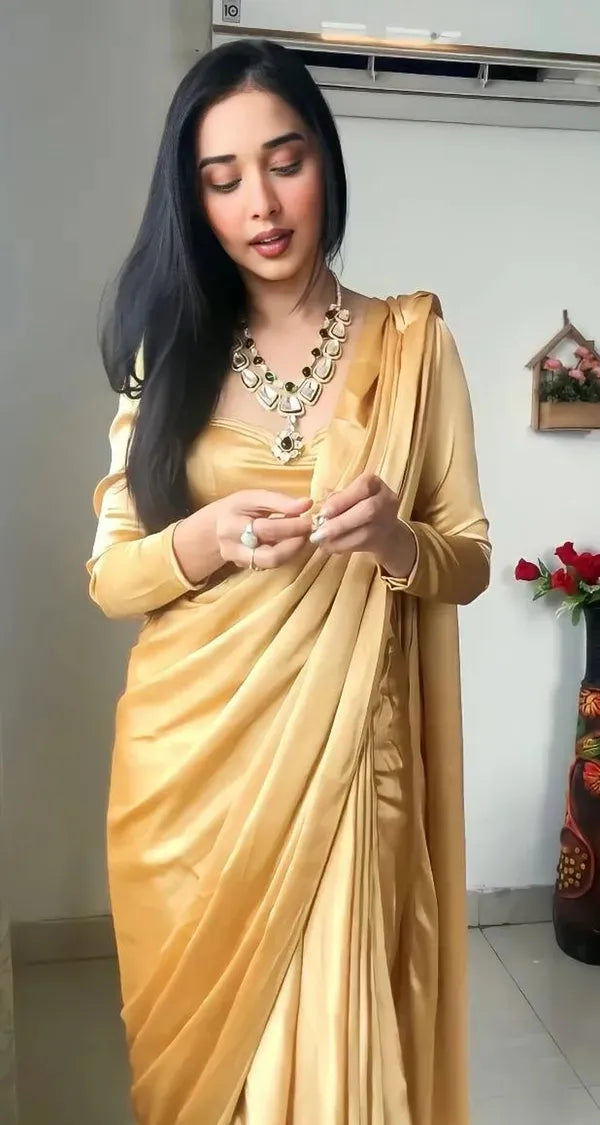 Gold Premium 1 Minute Saree for Women