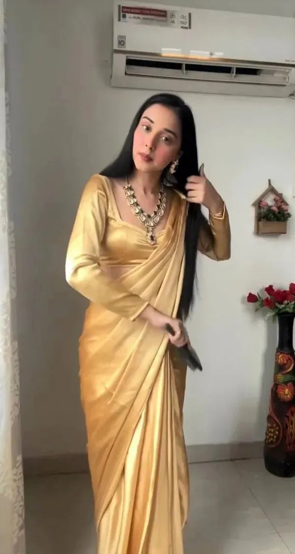 Gold Premium 1 Minute Saree for Women